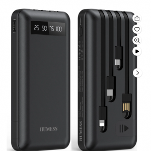 Walmart - JIUMESS 20000mAh 移动电源便携式充电器（带连接线），现价$15.89 