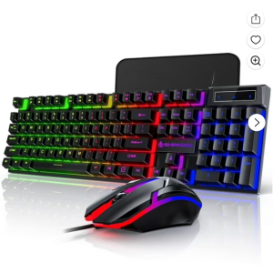 Walmart - 游戏键盘和鼠标，104 键 LED RGB 背光静音电脑键盘，现价$17.99 