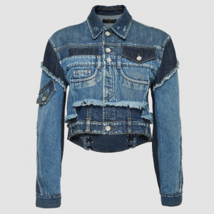 Dolce & Gabbana Blue Patched Denim Cropped Jacket XS