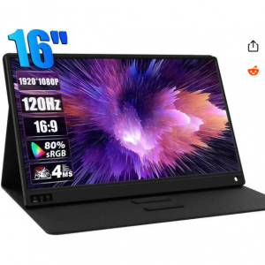 ZEUSLAP 15.6 英寸 120hz 便携式显示器，全高清 1920 * 1080P IPS 便携式屏幕，适用于笔记本电脑、PC、手机