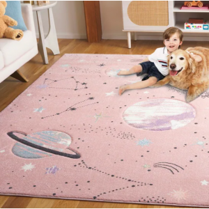 SAFAVIEH Carousel Kids Kyle Solar System Rug - 3'3" x 5'3" - Pink/Purple - Rectangle