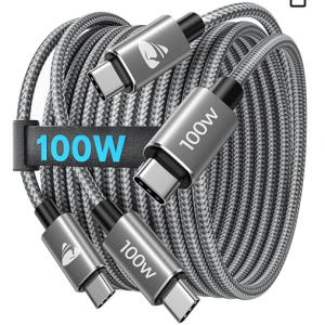 Extra 30% off Aioneus USB C to USB C Cable 100W, (2-Pack 6.6FT) @Amazon