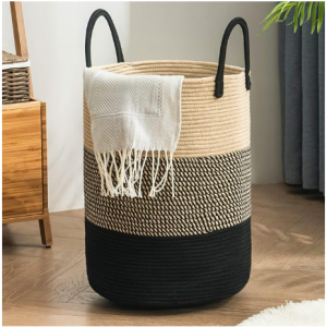 YOUDENOVA Woven Rope Laundry Hamper Basket, 58L Tall Laundry Basket for Blanket Organizer @ Amazon