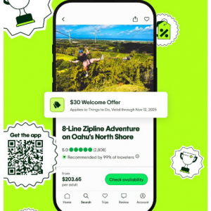 TripAdvisor - 注册并使用APP预订住宿和体验,即可获得 5% 的现金返还