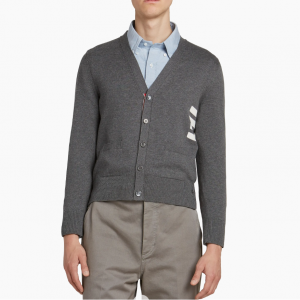 Thom Browne Striped Cotton Knit Cardigan
