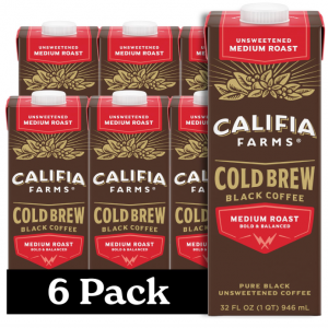 Califia Farms 中度烘焙冷萃咖啡 32oz 6瓶 @ Amazon