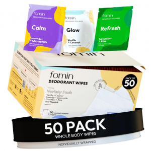 FOMIN Travel Deodorant Wipes - 50 Count - Variety Pack @ Amazon