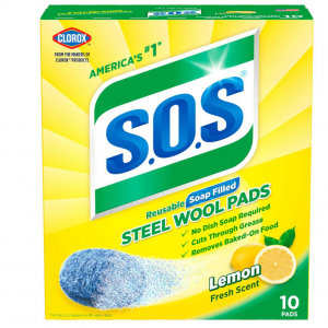 S.O.S Steel Wool Soap Pads, Lemon Fresh, 10 Count @ Amazon