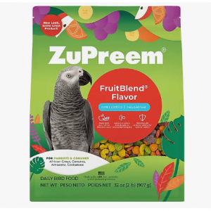 ZuPreem FruitBlend 天然香料每日鹦鹉和锥尾鹦鹉鸟粮,2磅袋装