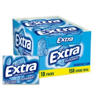 Extra 无糖口香糖 15条 10包 @ Amazon