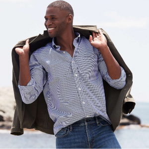 Lands End Pattern No Iron Supima Pinpoint 男士正装衬衫