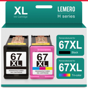 LEMERO - 惠普67XL高容量再生墨盒，7.7折
