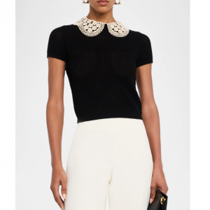 Alice + Olivia Chase Puff-Sleeve Sweater