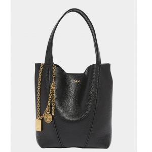 Chloe Spin Mini Tote Bag in Grained Calfskin