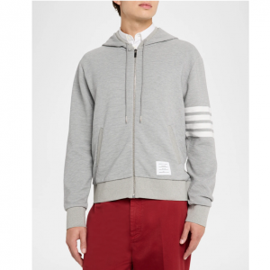 Thom Browne Men's 4 Bar Ottoman Zip Hoodie