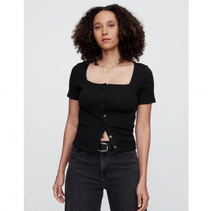 Gap 罗纹方领上衣