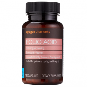 Amazon Elements - Folic Acid, 800 mcg per serving, Tablet, 180 Count @ Amazon