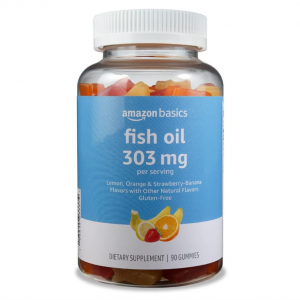 Amazon Basics Fish Oil 303 mg, Lemon, Orange & Strawberry-Banana flavors, 90 Gummies @ Amazon