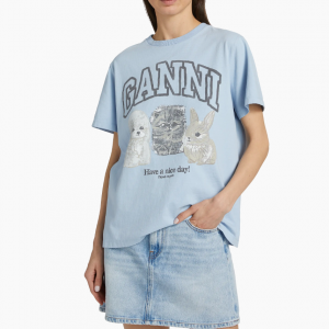 Ganni Animals Relaxed Cotton T-Shirt