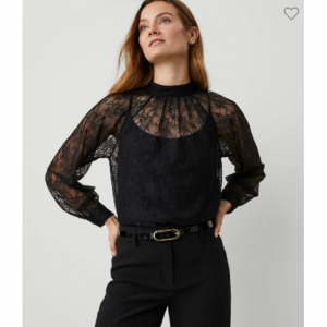 Lace Mock Neck Blouse