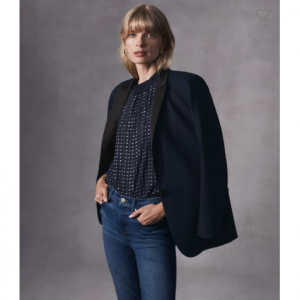 The Longline Tuxedo Blazer in Bi-Stretch Twill