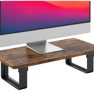 Amazon - CALERTAIN 实木显示器支架，现价$15.39
