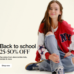 Macy's返校季儿童校服服饰背包鞋子等热卖 收Nike, adidas, Under Armour,Champion, abercrombie kids, Levi's等