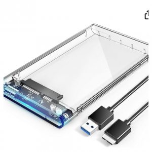 ORICO 2.5'' External Hard Drive Enclosure USB 3.0 to SATA III Tool-Free Clear Hard Disk Case 