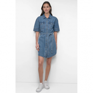 DKNY Labor Day Sale Extra 50% OFF (aleady up to 60% OFF), Tiered Midi Shirt Dress $38.7