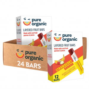 Pure Organic 草莓香蕉口味水果棒 24根 @ Amazon
