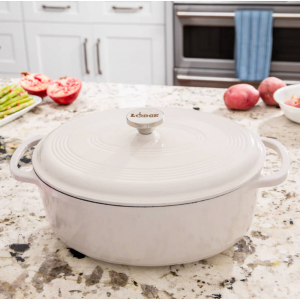 7 Quart Oval Oyster Essential Enamel Cast Iron Dutch Oven