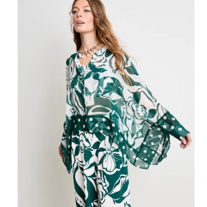 On 34th Button-Front Poncho 女士衬衫