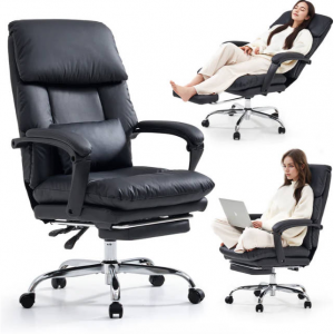 EMIAH C029 Ergonomic PU Leather Office Chair with Foot Rest