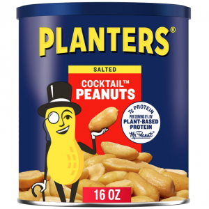 PLANTERS 盐渍口味花生坚果 16oz @ Amazon