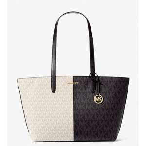 Michael Kors Outlet Jet Set Medium Two-Tone Logo Tote Bag
