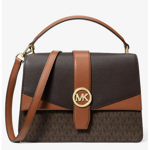 Michael Kors Outlet Greenwich Medium Signature Logo Satchel