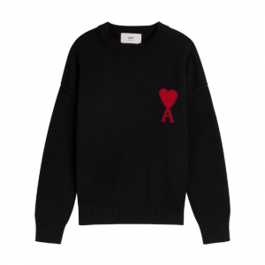 AMI PARIS Logo-intarsia wool jumper