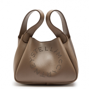 STELLA MCCARTNEY Logo studded faux leather top handle bag