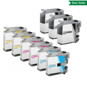 兼容兄弟 LC103 墨盒 9 件套高产量散装套装
