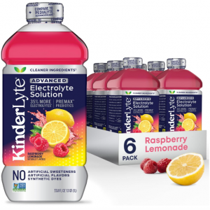 Kinderlyte 高级电解质饮料 1升x6瓶 覆盆子柠檬味 @ Amazon