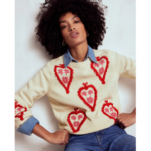 Boden 女士图案刺绣毛衣