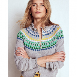Boden Fae Fair Isle 女士荷叶边开衫
