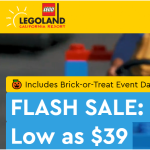 LEGOLAND California - 劳动节限时大促：加州乐高乐园儿童畅玩价$39