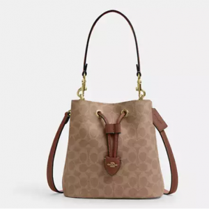 Coach Outlet官网 Coach Rowan 新款老花帆布水桶包5折特惠 2色可选 