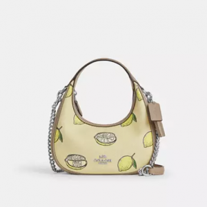Coach Outlet CA官网 Coach Carmen 柠檬印花迷你斜挎包3折特惠 
