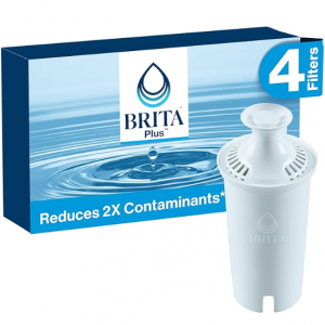 Brita Plus Water Filter, High-Density Replacement Filter for Pitchers and Dispensers, 4 Count