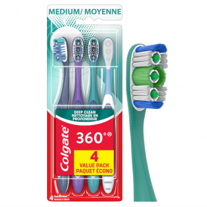 Colgate 360中毛成人牙刷 4支装 @ Amazon