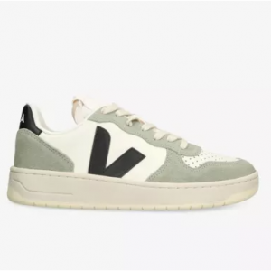 VEJA V-10 Logo-Embroidered Leather Low-Top Trainers