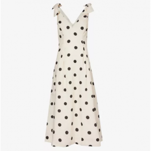 ZIMMERMANN Crush V-neck polka-dot linen midi dress