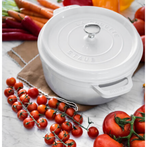 Staub 7夸脱铸铁圆形荷兰锅，纯白色 - 二手工厂